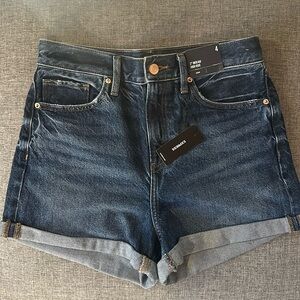 High Waisted Rolled Hemmed Shorts